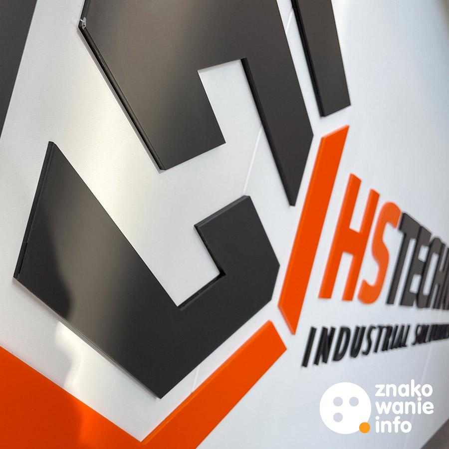 Szyld Hs Technik Logo z plexiglass i akrylu szarego matowego