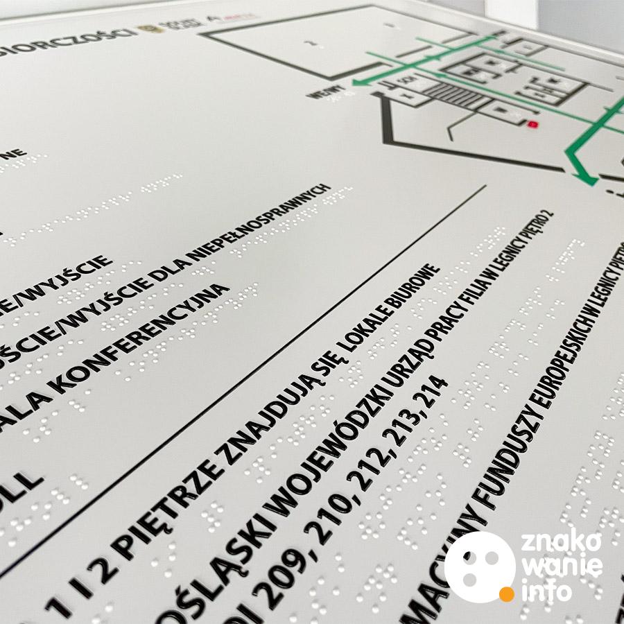 tyflomapa z alfabetem brajla i wypukłą grafiką tyflomapa z alfabetem brajla i wypukłą grafiką