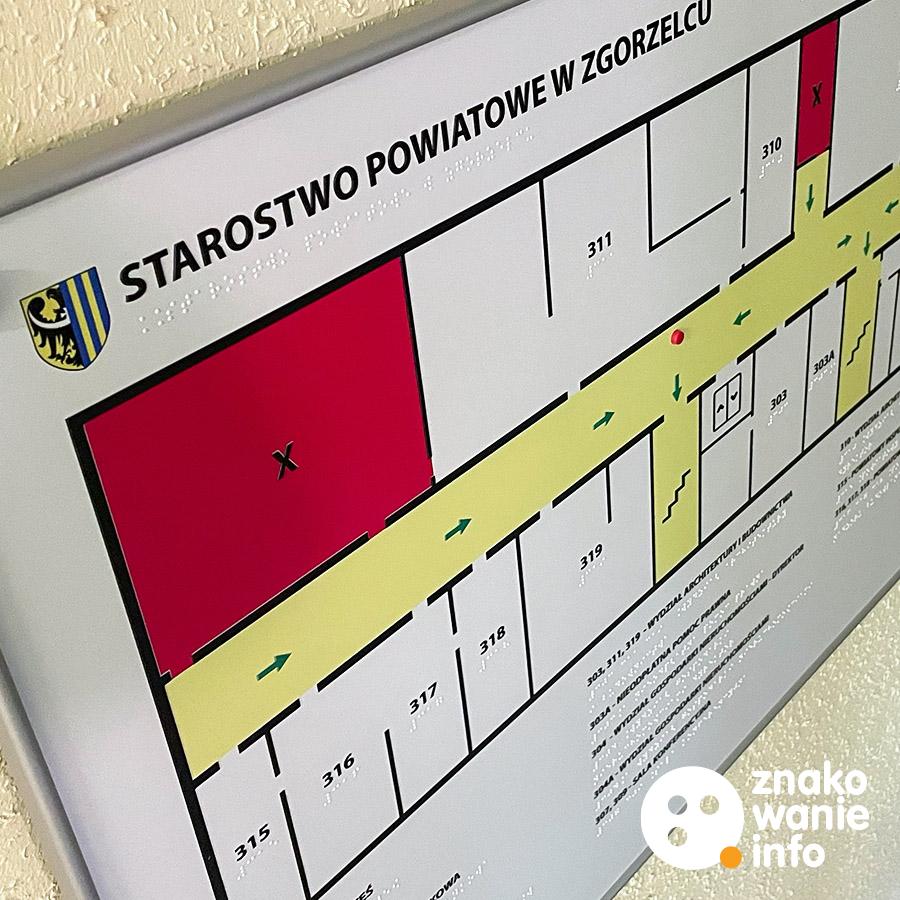tyflomapa z alfabetem brajla i wypukłą grafiką tyflomapa z alfabetem brajla i wypukłą grafiką