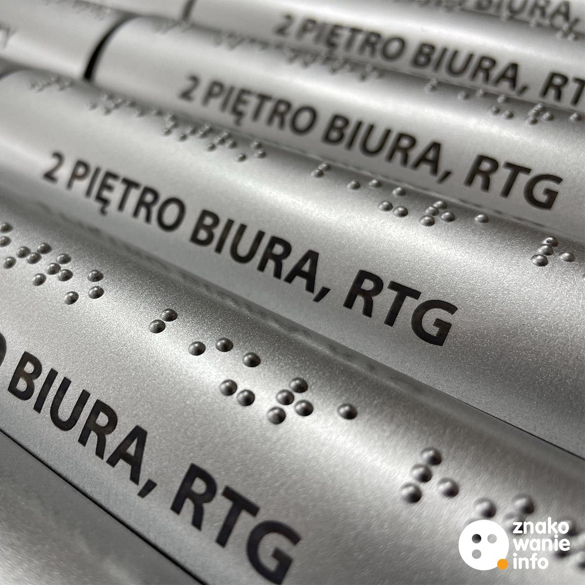nakładka na poręcz z alfabetem Braille'a nakładka na poręcz z alfabetem Braille'a