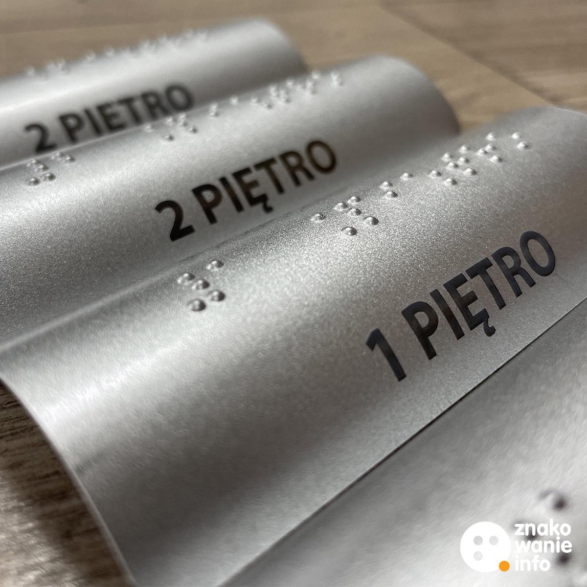 tabliczki na poręcz z alfabetem Braille'a tabliczki na poręcz z alfabetem Braille'a