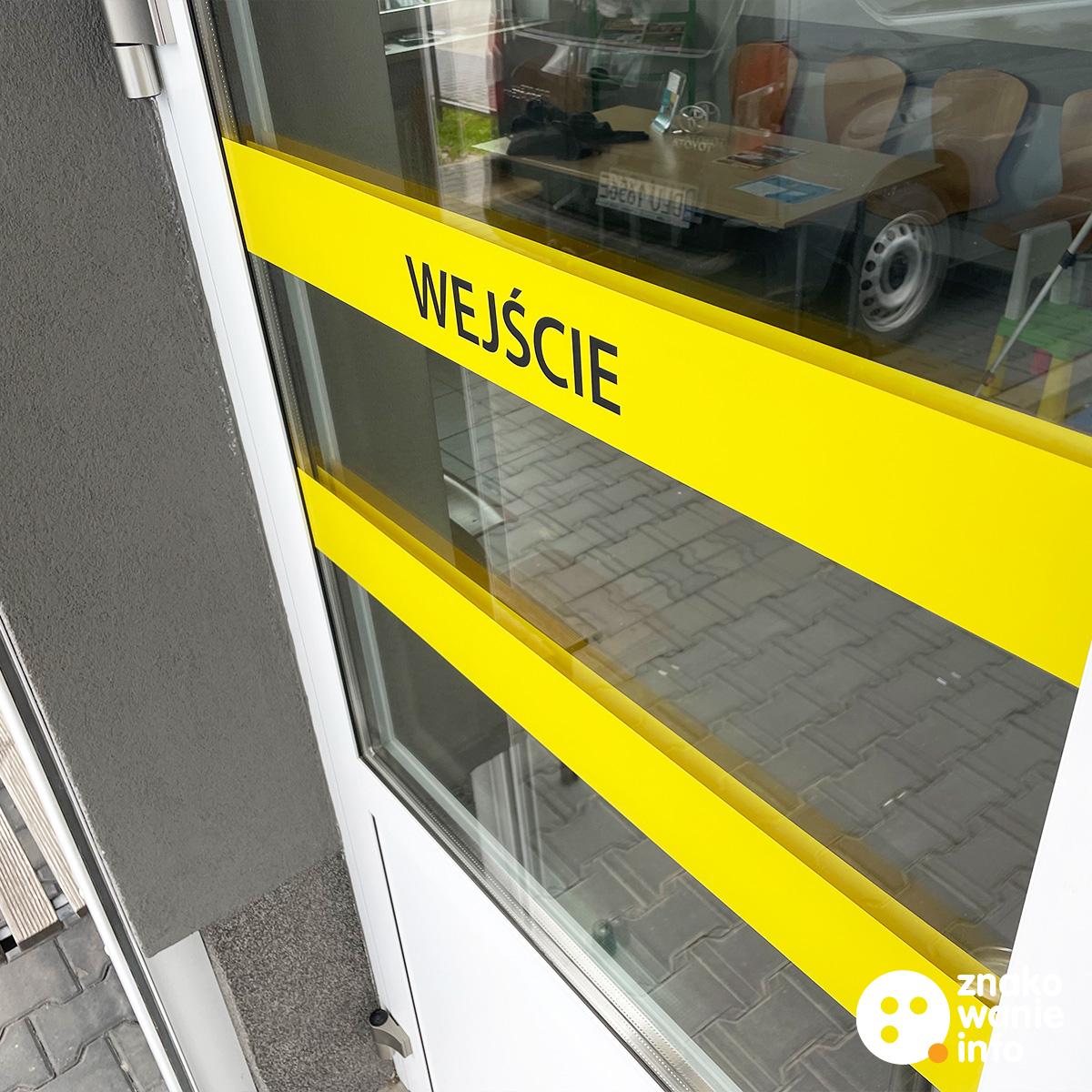 KONTRASTOWE OZNACZENIE DRZWI - WEJŚCIE