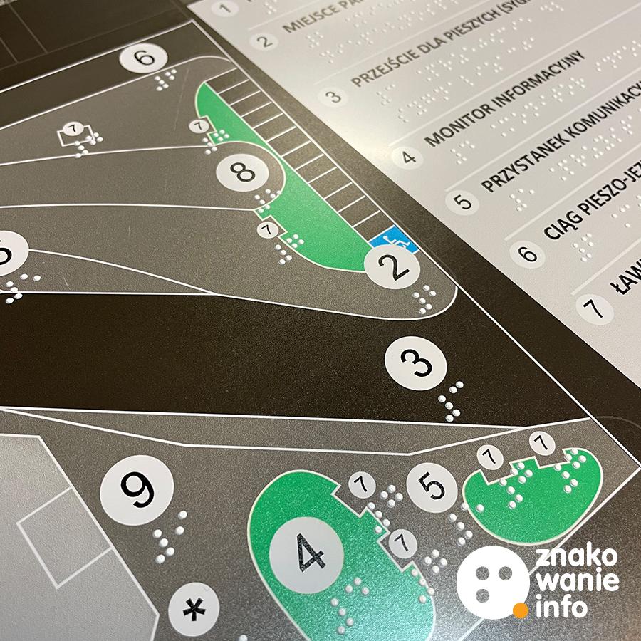 Kolorowa mapa tyflograficzna z alfabetem Braille'a Kolorowa mapa tyflograficzna z alfabetem Braille'a