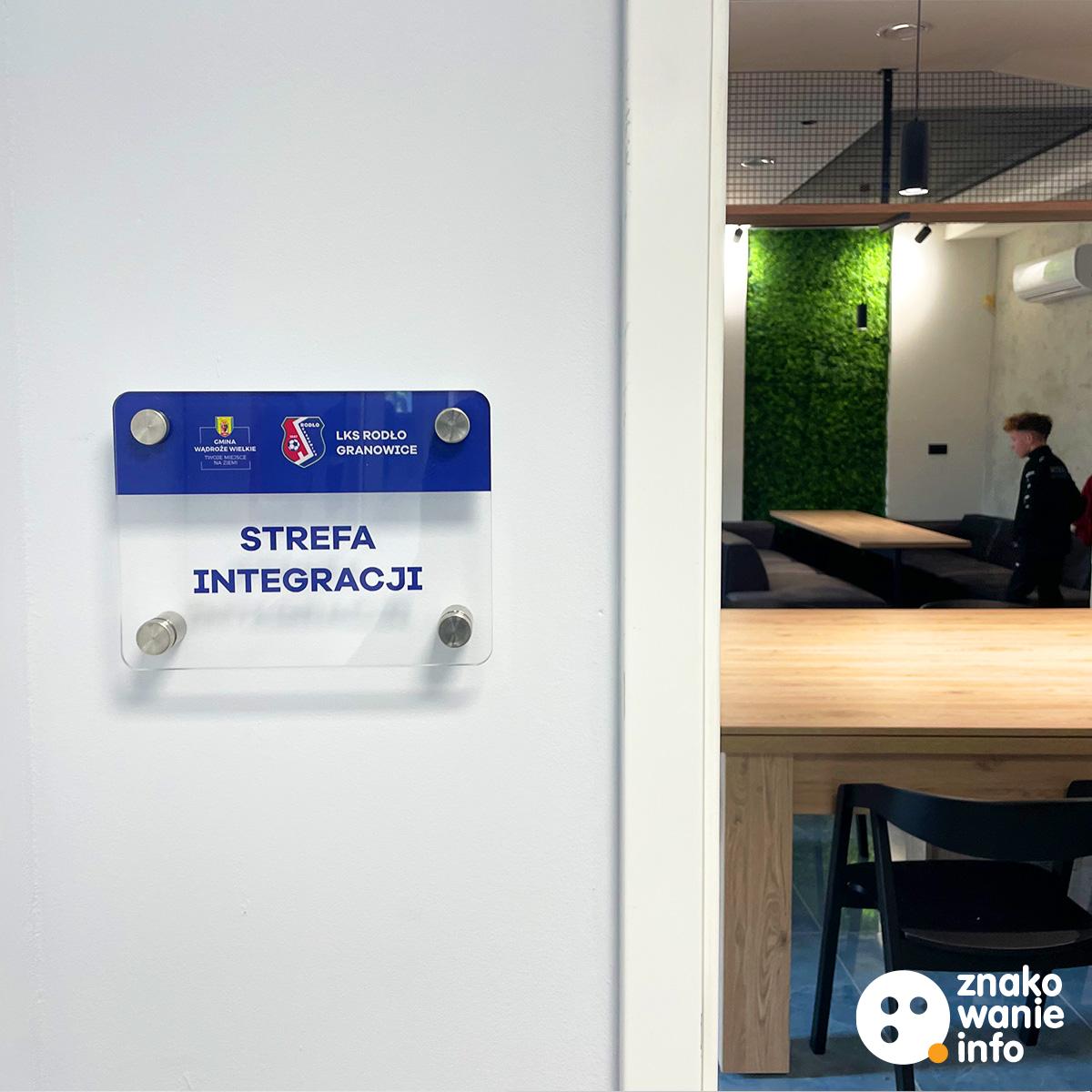 TABLICZKI NA PRZEZROCZYSTEJ PLEXI STREFA INTEGRACJI