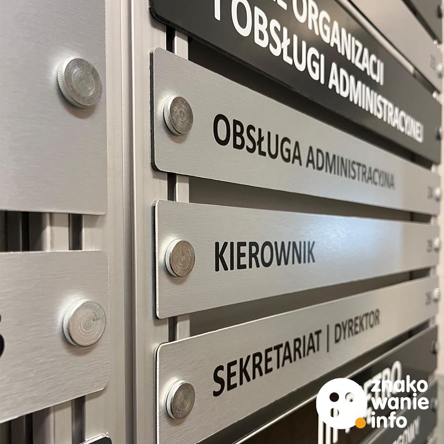 Tablica na profilach aluminiowych anodowanych Tablica na profilach aluminiowych anodowanych