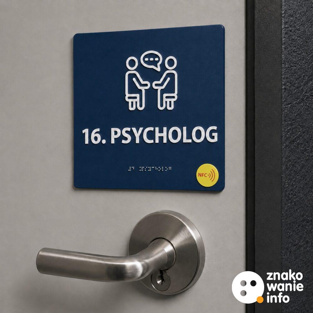 Tabliczka przyklamkowa samoprzylepna z alfabetem Braille'a i NFC