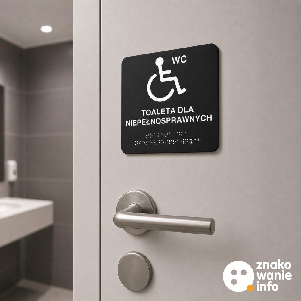 tabliczka nadklamkowa z alfabetem Braille'a