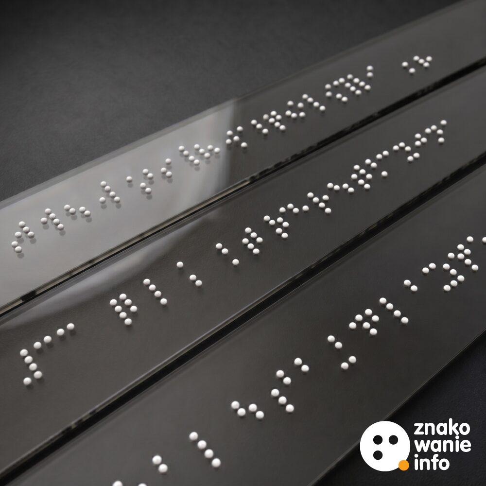 Naklejki tyflograficzne z alfabetem Braille'a przezroczyste