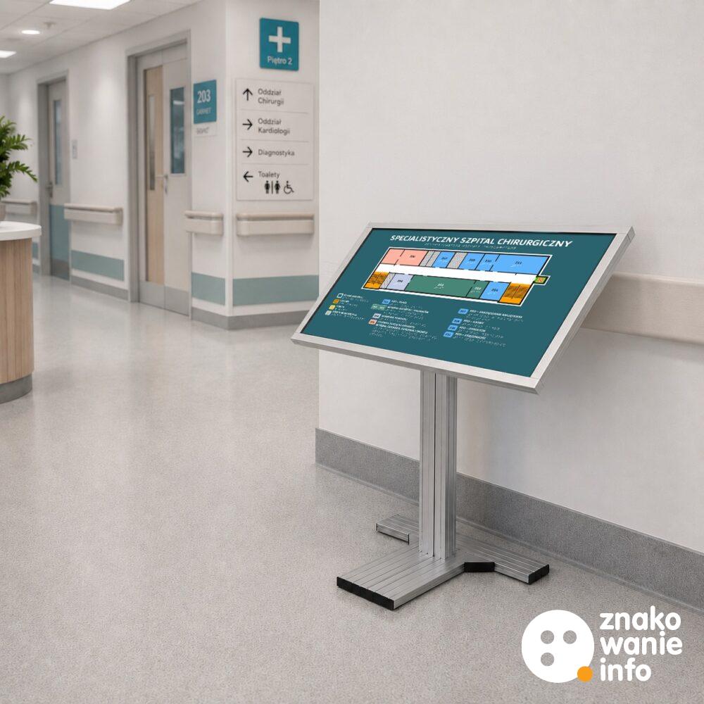 Plany tyflograficzne na stojaku aluminiowym typu MONO
