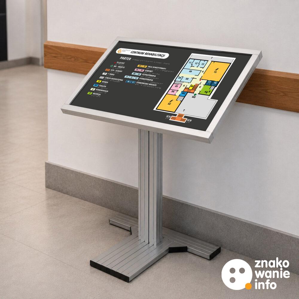 Plany tyflograficzne na stojaku aluminiowym typu MONO