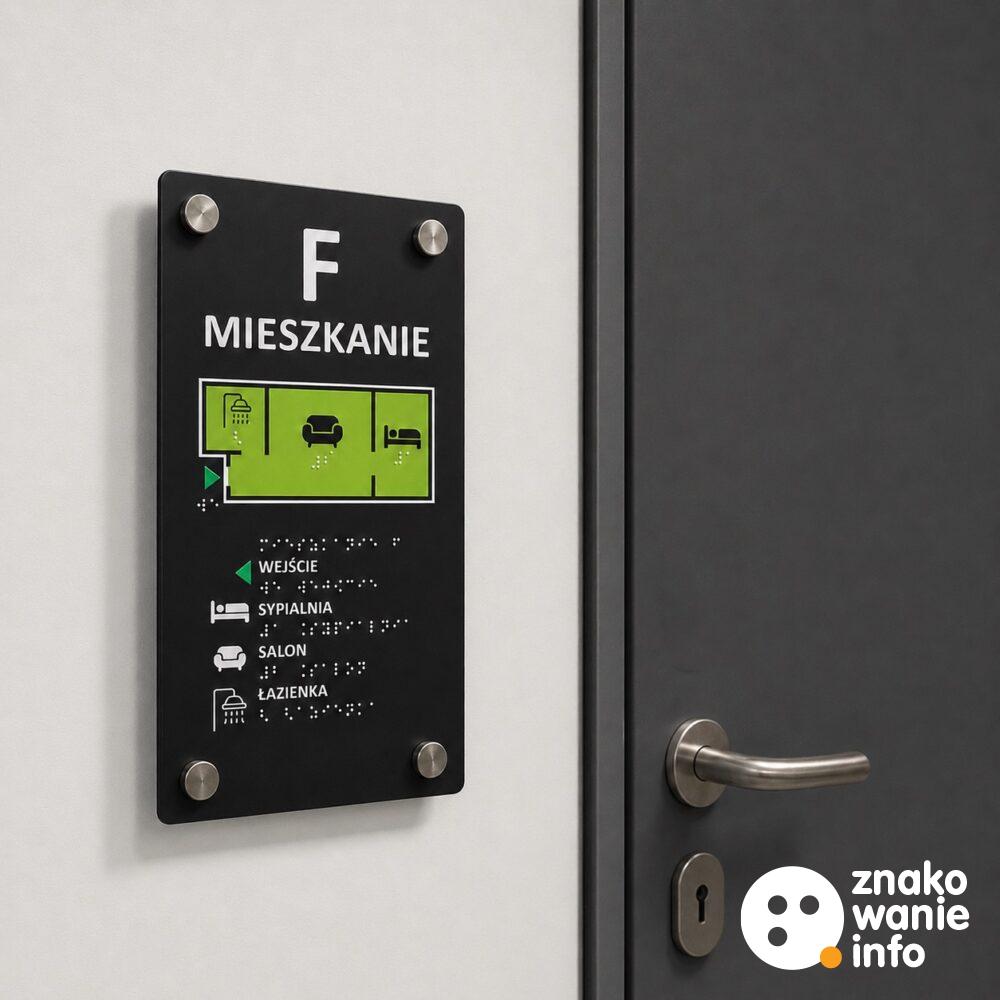 tabliczka tyflograficzna duża z alfabetem Braille'a na dystansach
