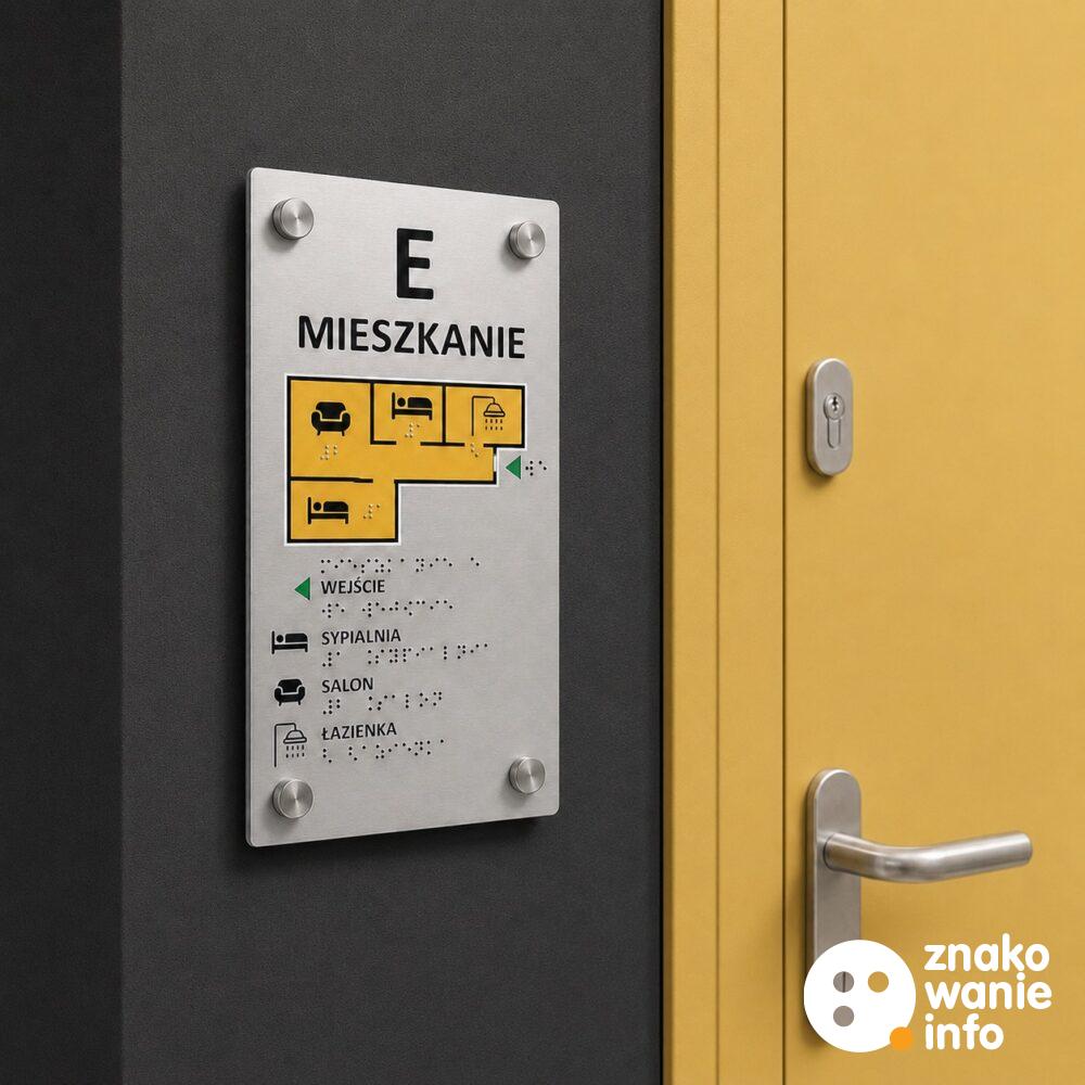 tabliczka tyflograficzna duża z alfabetem Braille'a na dystansach