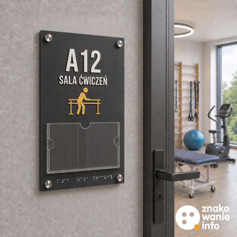 Tabliczka tyflograficzna z alfabetem Braille'a i kieszenią akrylową