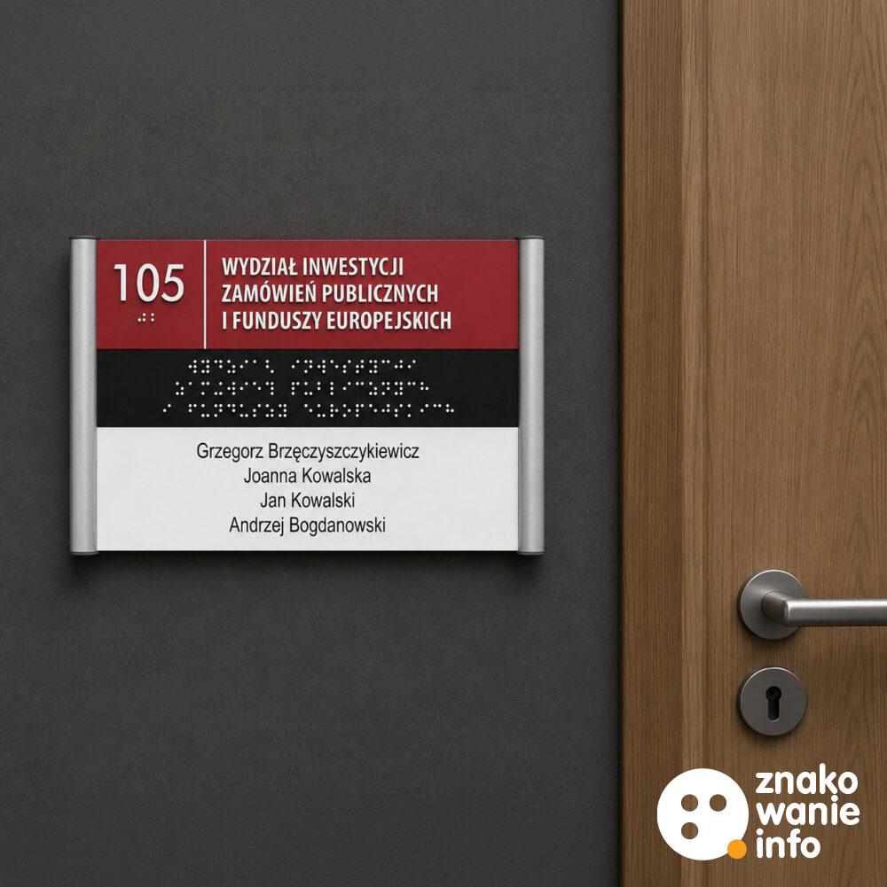 tabliczki w systemie wymiennym z alfabetem Braille'a