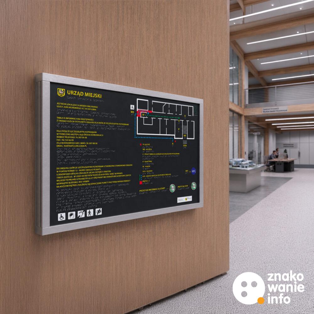 Wizualizacja, panel multisensoryczny, tyflograficzny, dźwiękowy i alfabetem Braille'a