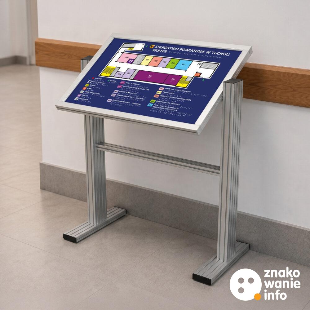 Plany tyflograficzne na stojaku aluminiowym typu DUO