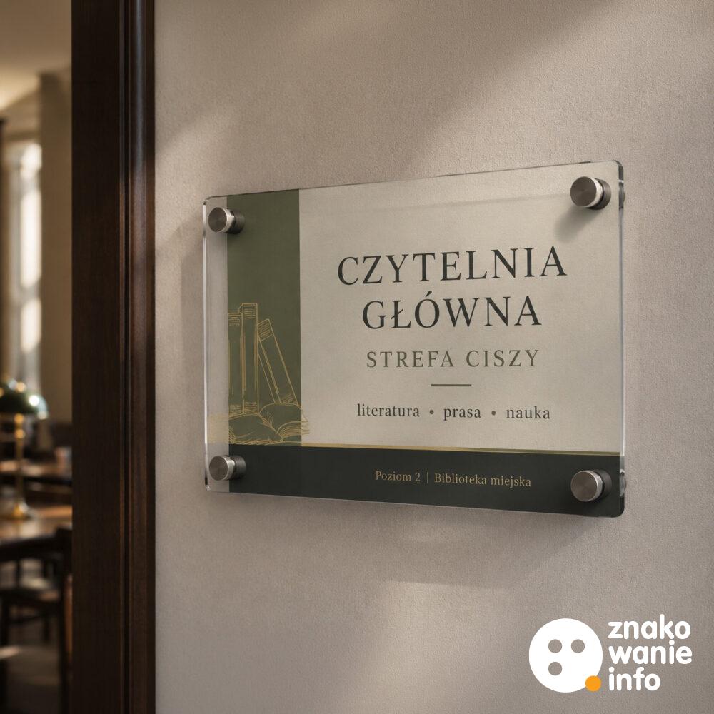 Tabliczki na dystansach ze szkła akrylowego plexi PMMA