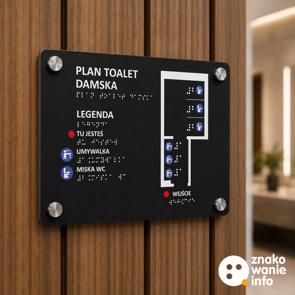Tabliczki przydrzwiowe z planem z alfabetem Braille’a na dystansach - obrazek 5