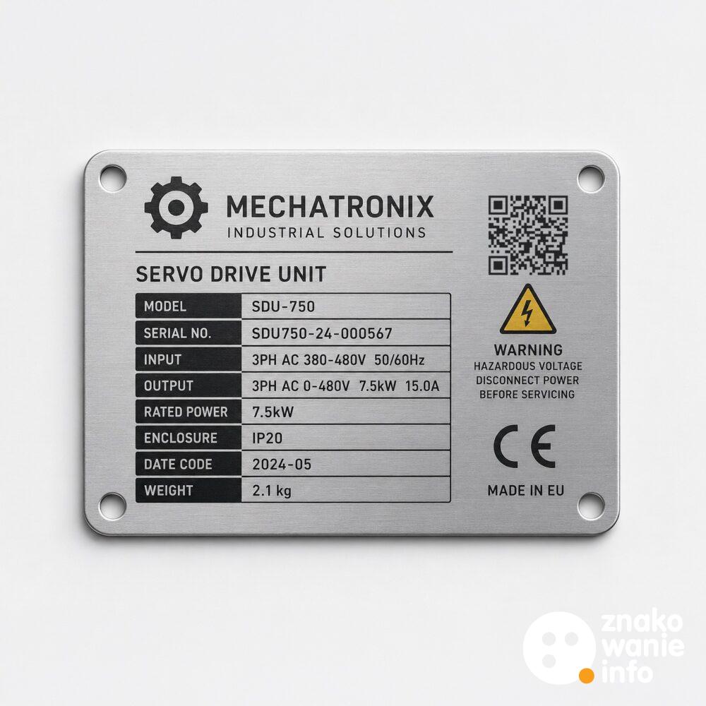 Tabliczki znamionowe aluminiowe