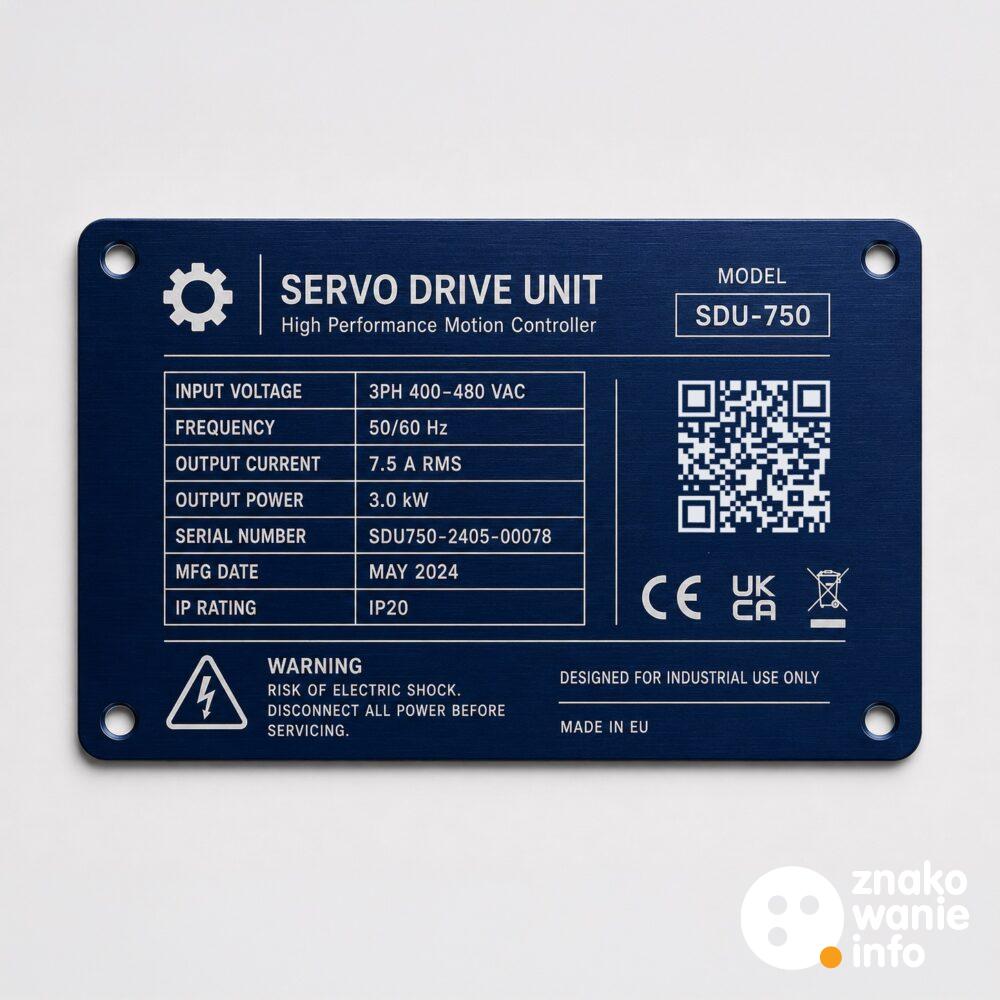 Tabliczki znamionowe aluminiowe