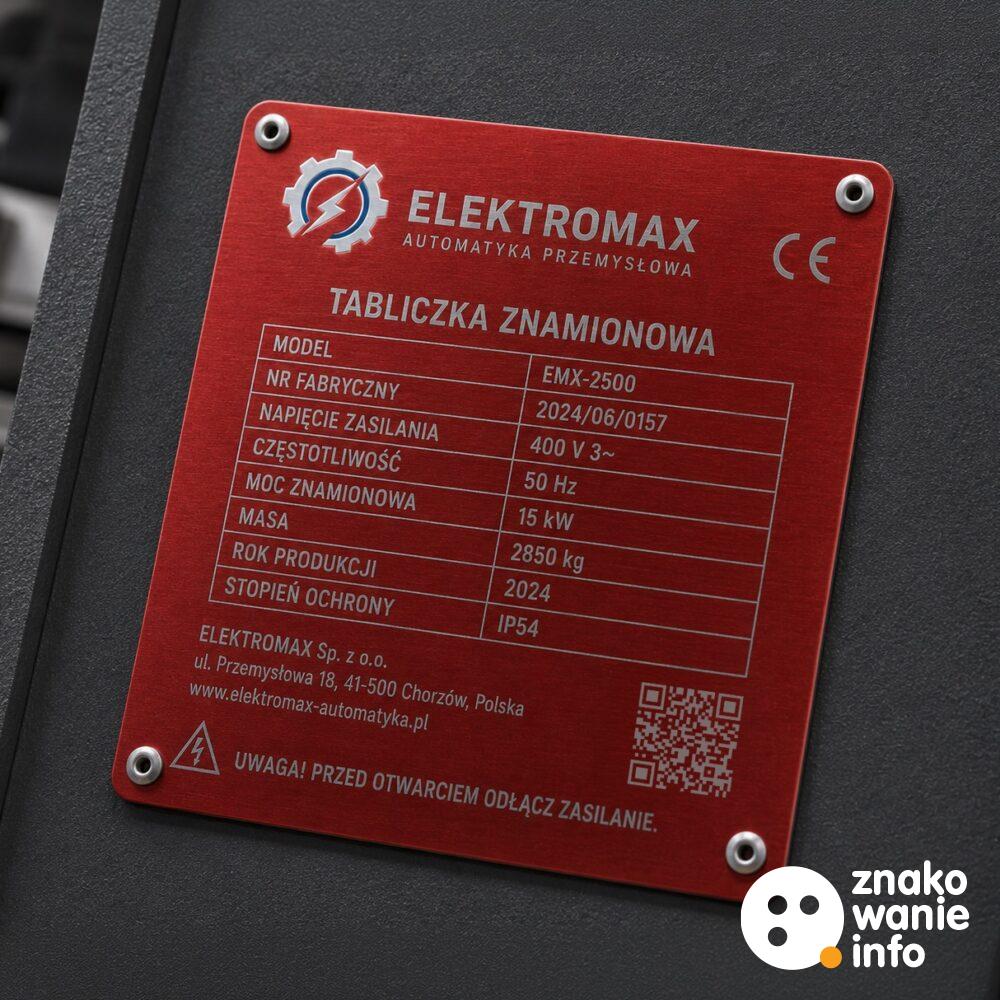 Tabliczki znamionowe aluminiowe