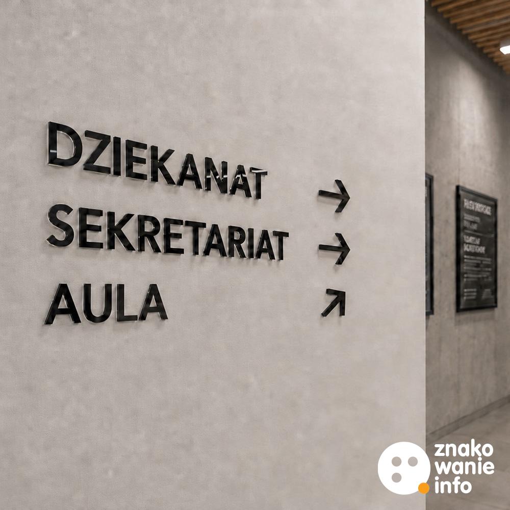 liternictwo z plexi czarnej z warstwą plexi bezbarwnej