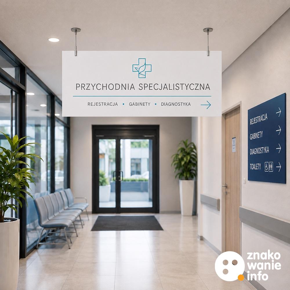tablica informacyjna podwieszana, sufitowa, plexiglass pmma
