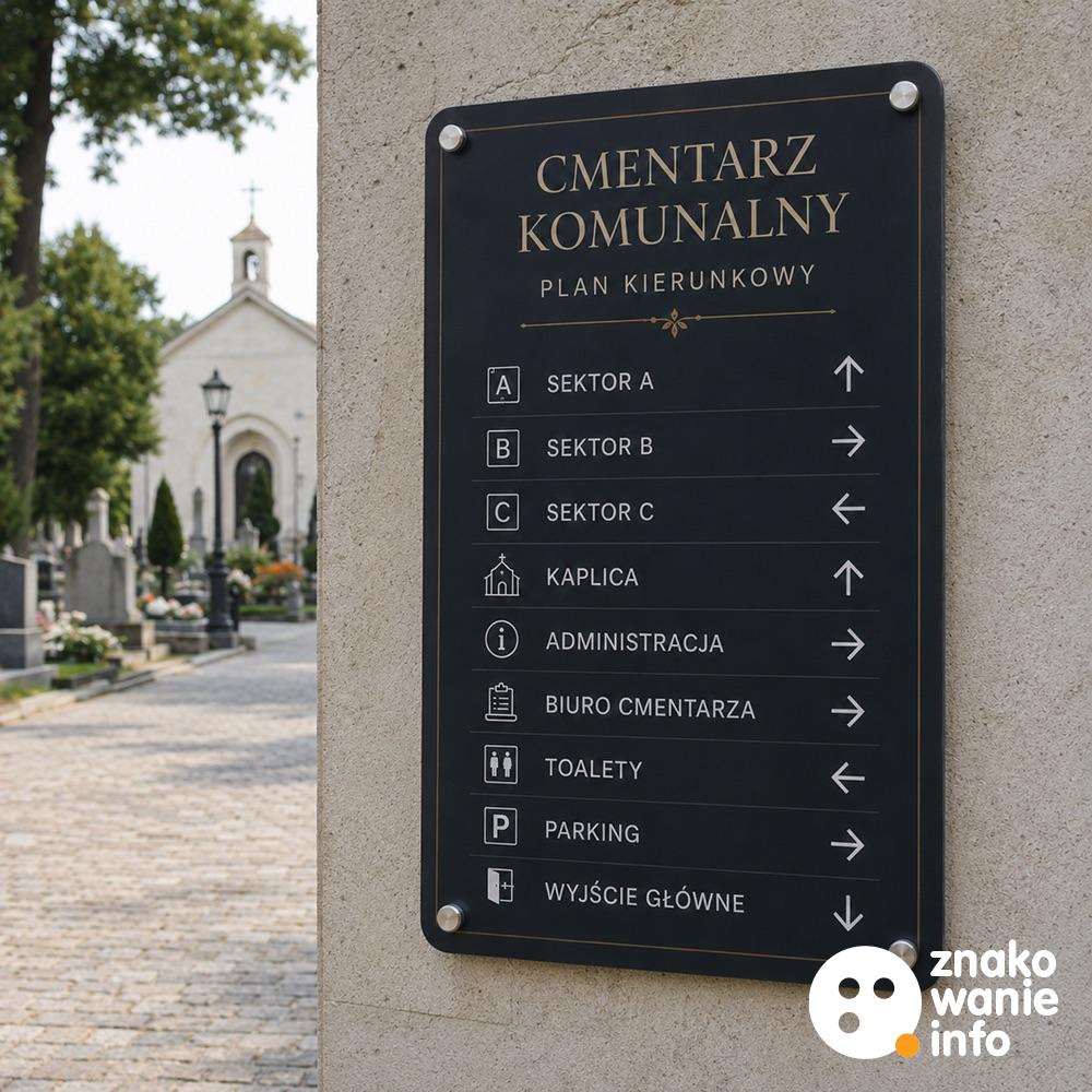tablice kierunkowe na dystansach, panel kompozytowy